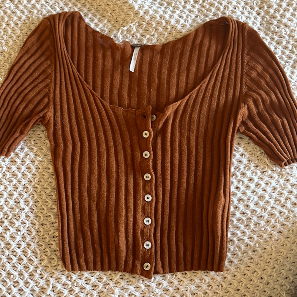Free People Cropped Cardigan Top